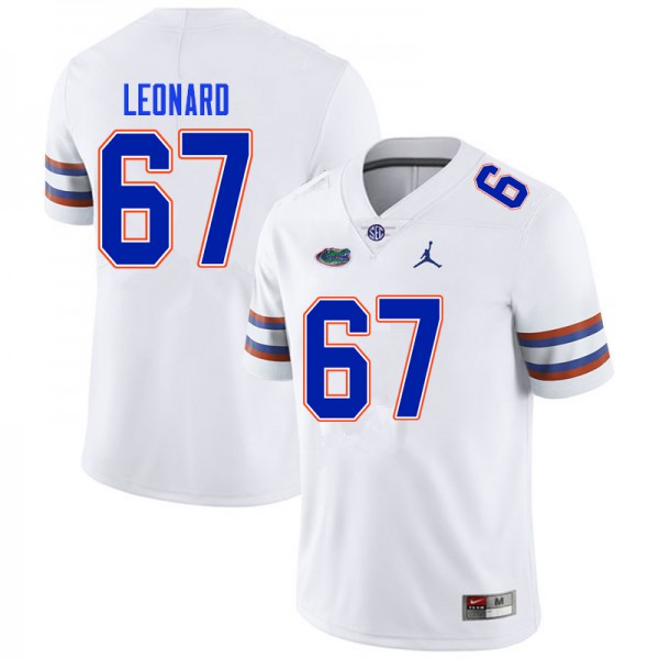 Men #67 Richie Leonard Florida Gators College Football Jersey White